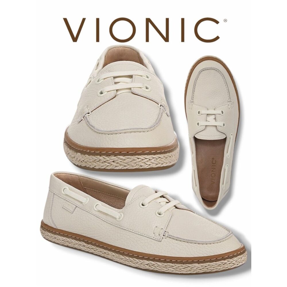 Vionic Women’s Bay Loafer Suede Boat Shoe  in the Size 9.5 in Sand Color